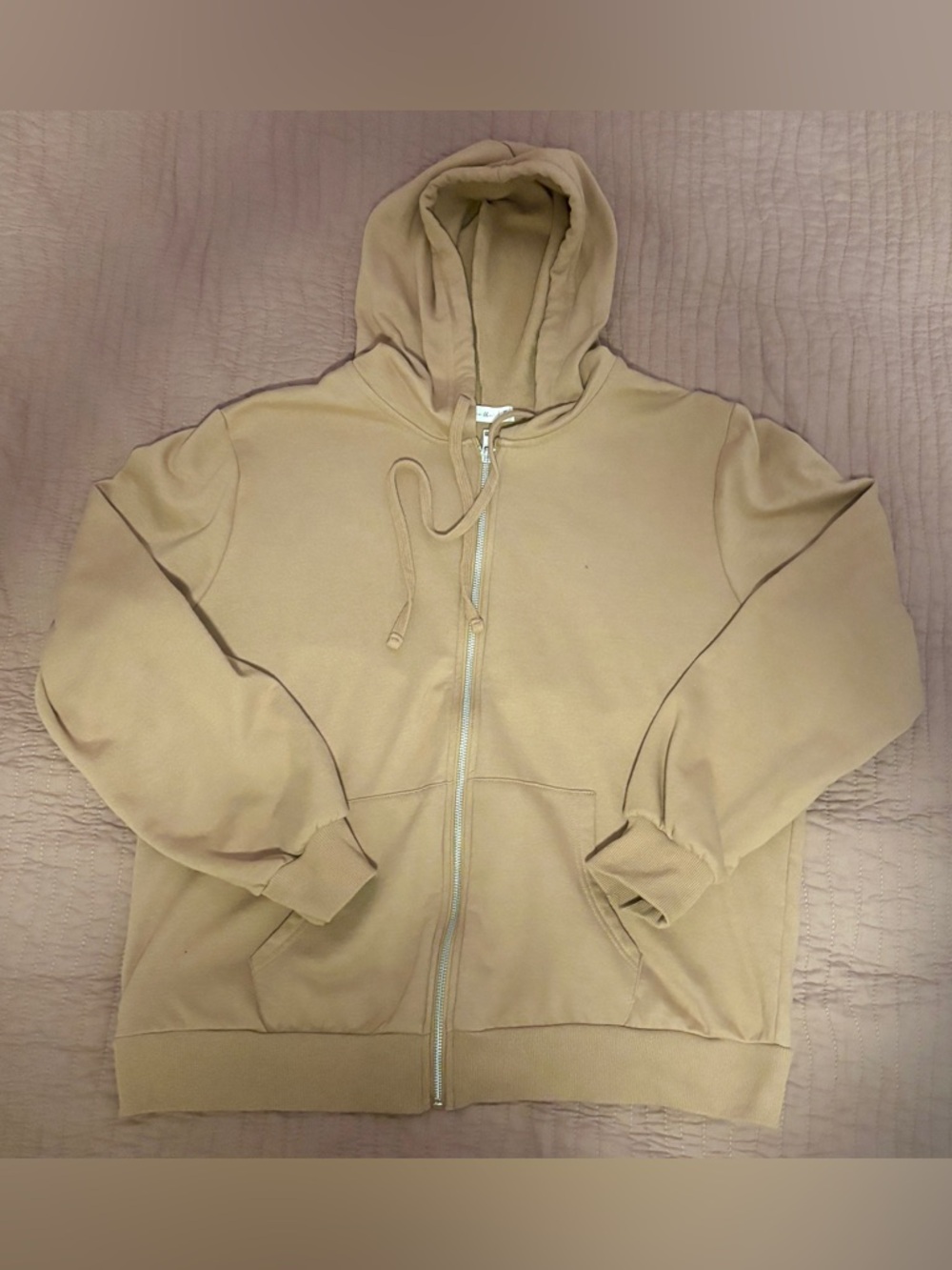 Active USA Beige Zip-Up Hoodie Never Worn Size XL